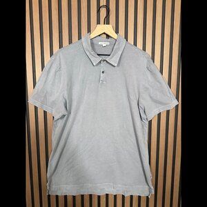James Perse Polo Shirt 4 / XL Mens Blue Gray Short Sleeve 100% Supima Cotton